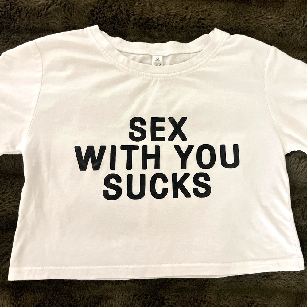 Graphic Micro Crop Top With Lettering